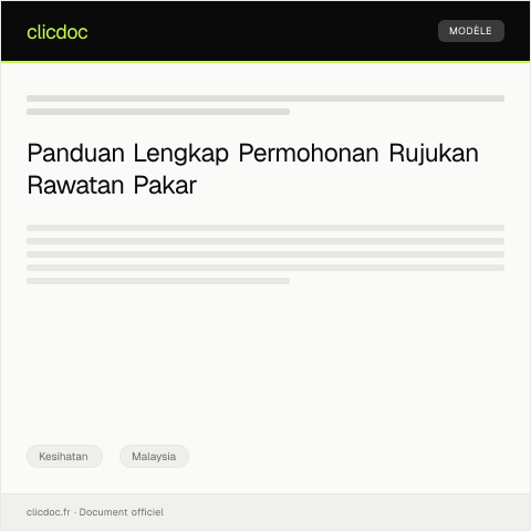 Document preview: Permohonan Rujukan Rawatan Pakar di Hospital Swasta — Kesihatan, Malaysia