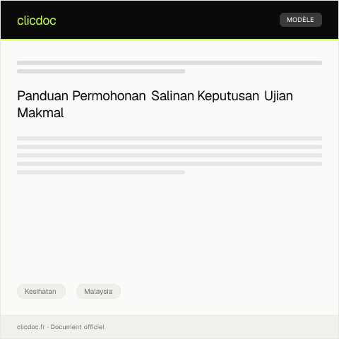 Document preview: Permohonan Salinan Keputusan Ujian Makmal di Kementerian Kesihatan Malaysia — Kesihatan, Malaysia