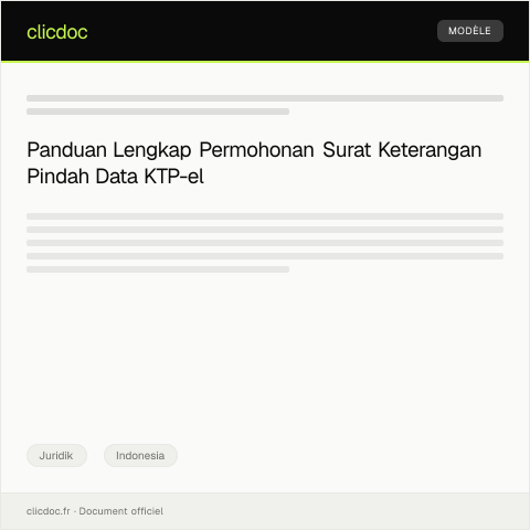 Document preview: Permohonan Penerbitan Surat Keterangan Pindah Data KTP-el — Juridik, Indonesia