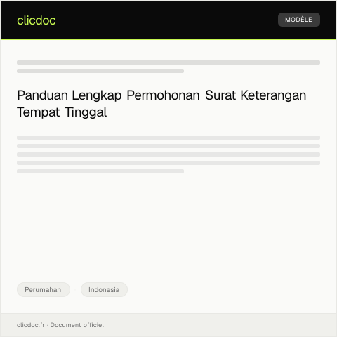Document preview: Permohonan Surat Keterangan Tempat Tinggal yang Valid — Perumahan, Indonesia