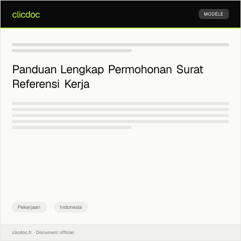 Document preview: Permohonan Surat Referensi Kerja dari Perusahaan — Pekerjaan, Indonesia