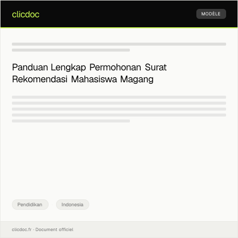 Document preview: Permohonan Surat Rekomendasi Mahasiswa Magang — Pendidikan, Indonesia