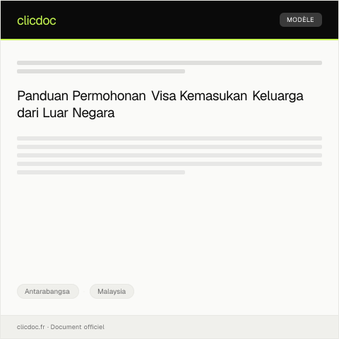 Document preview: Permohonan Visa Kemasukan Keluarga dari Luar Negara — Antarabangsa, Malaysia