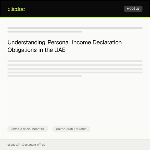 Document preview: Submission of Personal Income Declaration to Federal Tax Authority — Taxes & social benefits, United Arab Emirates