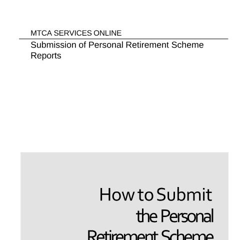 Document preview: Personal Retirement Scheme Reports — prs_guidelines-booklet.pdf — income_tax, Malta (CERFA n°prs_guidelines-booklet)