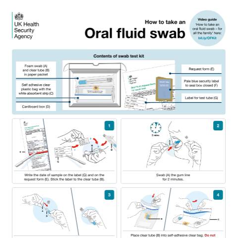 Document preview: Pertussis oral fluid laboratory request form and instructions — UK Health Security Agency, United Kingdom