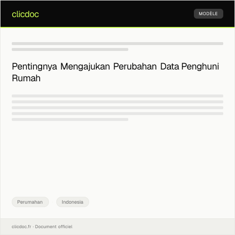 Document preview: Perubahan Data Penghuni Rumah di Sistem Digital — Perumahan, Indonesia
