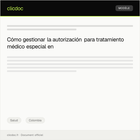 Vista previa del documento Petición de autorización para tratamiento médico especial — Salud, Colombia