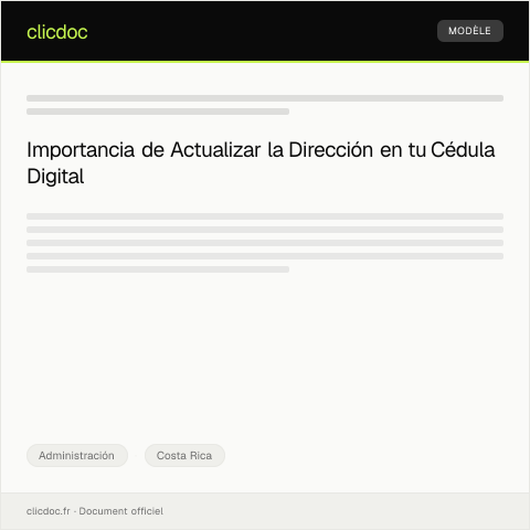 Vista previa del documento Petición de cambio de dirección en la cédula de identidad digital — Administración, Costa Rica
