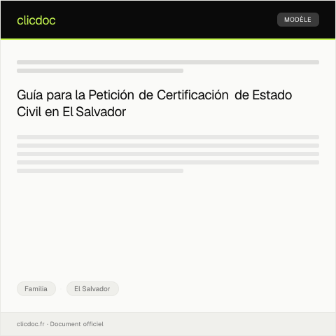 Vista previa del documento Petición de certificación de estado civil en el Registro de las Personas Naturales — Familia, El Salvador