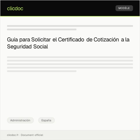 Vista previa del documento Petición de certificado de cotización a la Seguridad Social — Administración, España