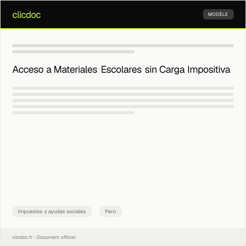 Vista previa del documento Petición para exoneración de impuestos a la importación de bienes escolares — Impuestos y ayudas sociales, Perú