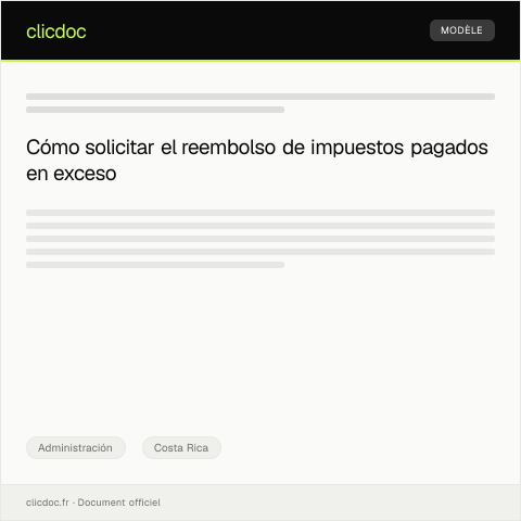 Vista previa del documento Petición de reembolso de impuestos pagados en exceso ante la Dirección General de Tributación — Administración, Costa Rica