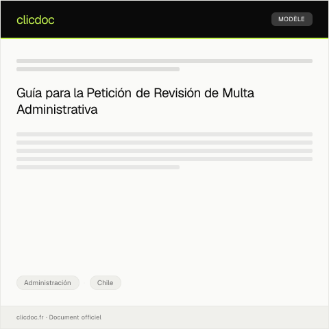 Vista previa del documento Petición de revisión de multa administrativa por instalación irregular — Administración, Chile