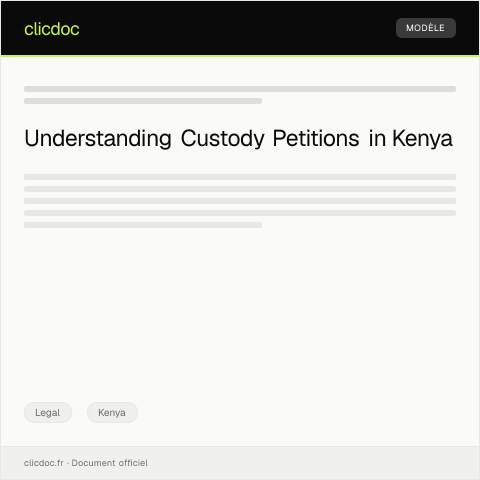Document preview: Petition for Custody of Minor (Form JK-CM018) — Legal, Kenya