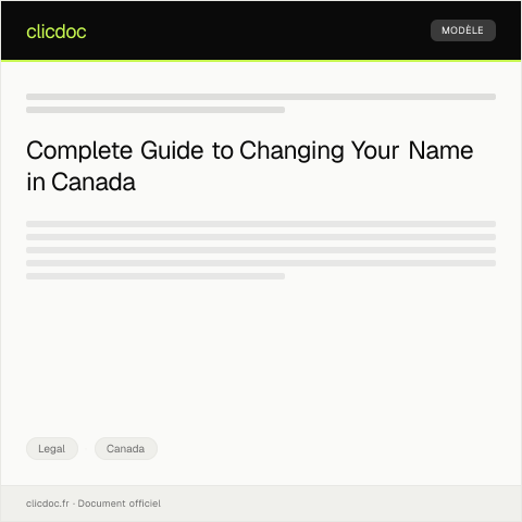 Document preview: Petition for Name Change / Pétition pour changement de nom — Legal, Canada
