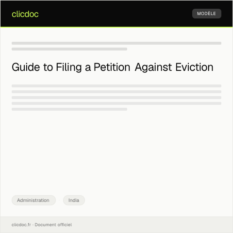 Document preview: Petition for Halting of Eviction Proceedings under Urban Housing Laws — Administration, India