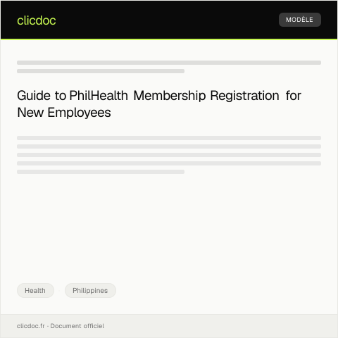 Document preview: Application for PhilHealth Membership Registration for New Employee — Health, Philippines