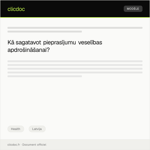 Document preview: Pieprasījums par veselības apdrošināšanas polisi un tās apkalpošanas noteikumiem — Health, Latvija