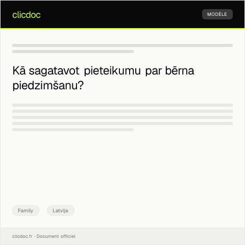 Document preview: Pieteikums par bērna piedzimšanu — Family, Latvija