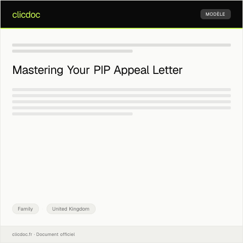 Document preview: Letter of Appeal for PIP Decision — Family, United Kingdom
