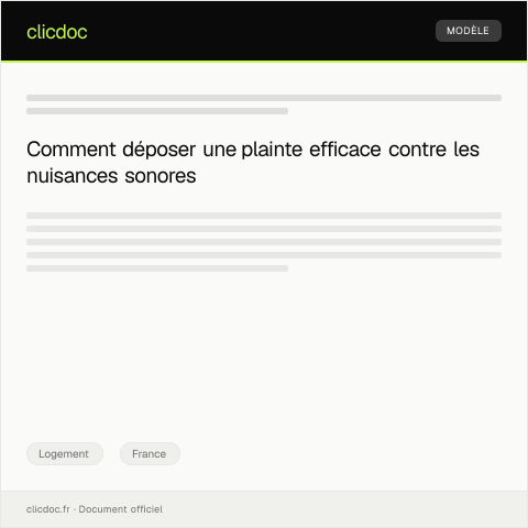 Aperçu du document Plainte pour nuisances sonores en logement — Logement, France