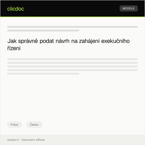 Document preview: Podání návrhu na zahájení exekučního řízení — Právo, Česko