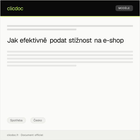 Document preview: Podání stížnosti na e-shopech — Spotřeba, Česko