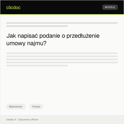Document preview: Podanie o przedłużenie umowy najmu — Mieszkanie, Polska