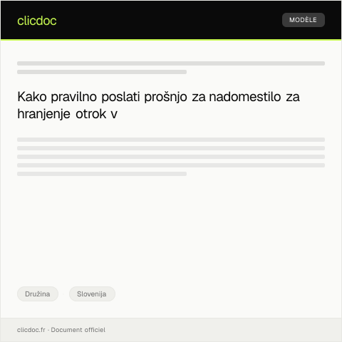 Document preview: Podatki za nadomestilo za hranjenje otrok v tujini — Družina, Slovenija