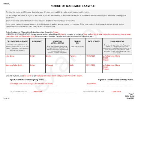 Document preview: Poland: certificate of no impediment application documents — Foreign, Commonwealth & Development Office, United Kingdom