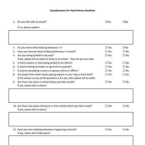Document preview: Resources to support engagement with school staff — post primary student questionnaire — Department of Education, Ireland