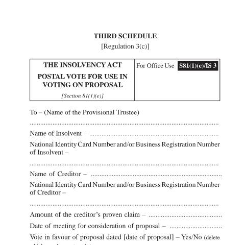 Document preview: Postal vote for use in voting on Proposal _ IS3 — Document, Mauritius (CERFA n°Postal-vote-for-use-in-voting-on-Proposal-_-IS3)