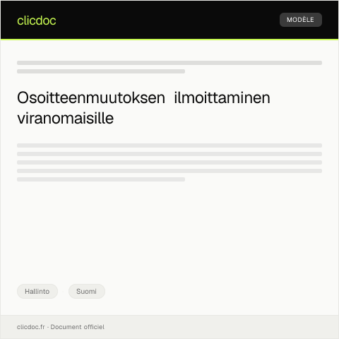 Document preview: Postitoimipaikan osoitteen muutosilmoitus — Hallinto, Suomi