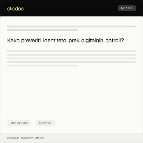 Document preview: Postopek preverjanja identitete prek digitalnih potrdil na nacionalni in evropski ravni — Mednarodno, Slovenija