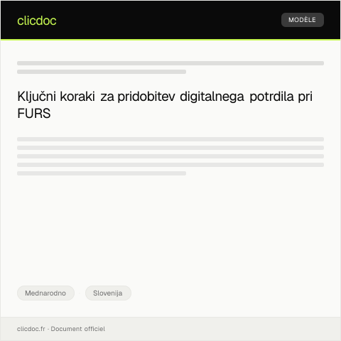 Document preview: Postopek pridobitve digitalnih potrdil za dostop do podatkovnih baz — Mednarodno, Slovenija