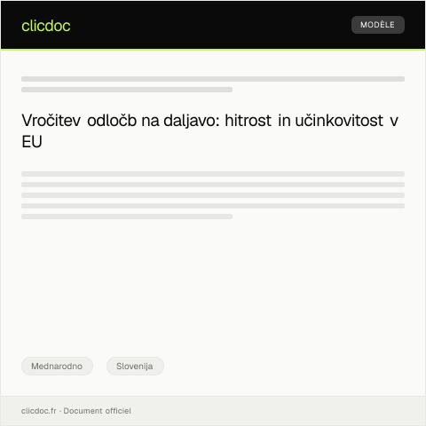 Document preview: Postopek vročitve odločb na daljavo v EU — Mednarodno, Slovenija