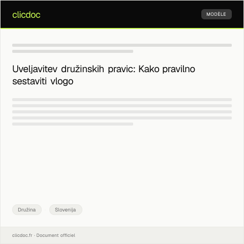 Document preview: Postopek za pridobitev družinskih pravic prek eUprava — Družina, Slovenija