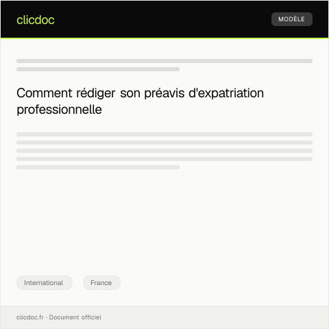 Aperçu du document Préavis de départ pour expatriation — International, France