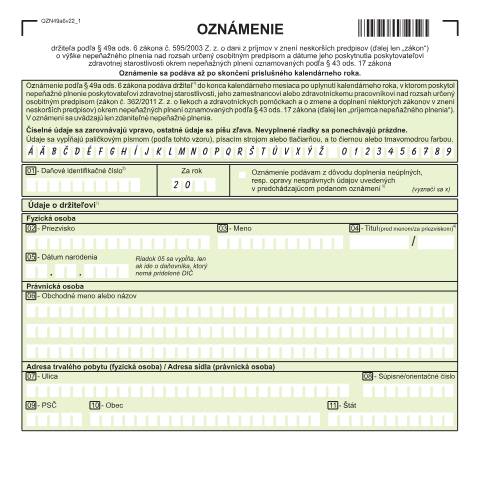 Document preview: OZN49A6v22 — Iné, Slovensko (CERFA n°OZN49A6v22)