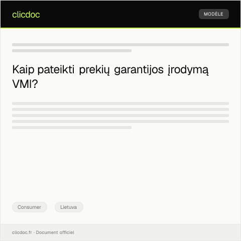 Document preview: Prekės garantijos pratęsimo ar pasibaigimo įrodymas — Consumer, Lietuva