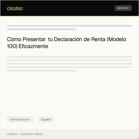 Vista previa del documento Presentación de declaración de la renta (Modelo 100) — Administración, España