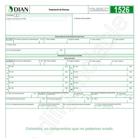 Vista previa del documento Presentación de Personas — Año 2015, Colombia (CERFA n°F1526-2015)