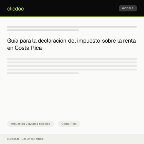 Vista previa del documento Presentación de declaración del impuesto sobre la renta en línea — Impuestos y ayudas sociales, Costa Rica