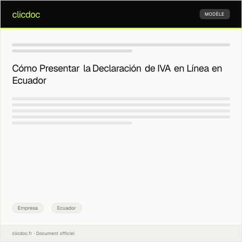 Vista previa del documento Presentación de declaración de IVA en línea — Empresa, Ecuador