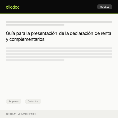 Vista previa del documento Presentación de la declaración de renta y complementarios — Empresa, Colombia