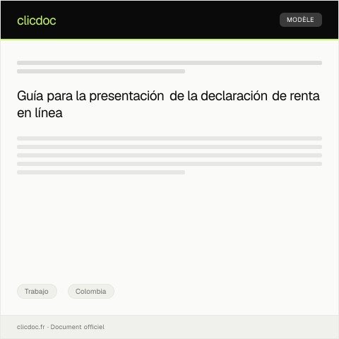Vista previa del documento Presentación de declaración de renta en línea — Trabajo, Colombia
