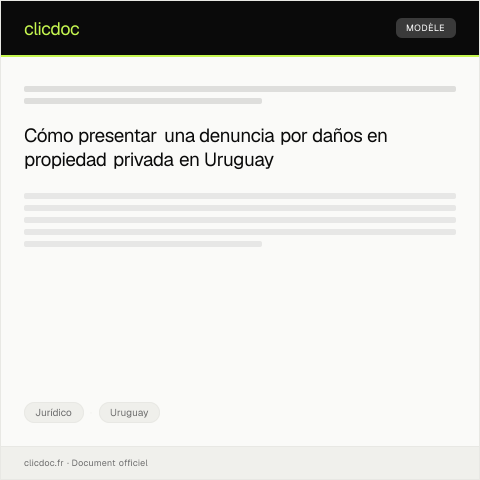 Vista previa del documento Presentación de denuncia por daños en propiedad privada — Jurídico, Uruguay
