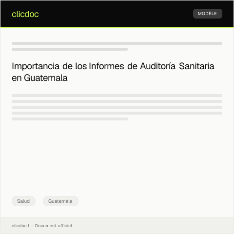 Vista previa del documento Presentación de Informes de Auditoría Sanitaria — Salud, Guatemala