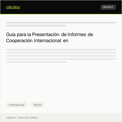 Vista previa del documento Presentación de informes de cooperación internacional — Internacional, Bolivia